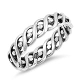 Twisted Rope Eternity Thumb Stackable Ring .925 Sterling Silver Band Sizes 5-10