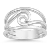 Wave Cutout Ocean Sea Thumb Nature Ring New .925 Sterling Silver Band Sizes 5-10