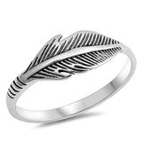 Feather Cute Simple Bird Leaf Thumb Ring New 925 Sterling Silver Band Sizes 4-10