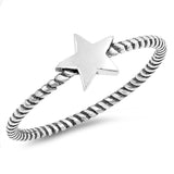 Star Rope Stackable Thumb Cute Ring New .925 Sterling Silver Band Sizes 4-10