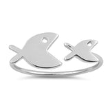 Big Fish Small Adjustable Midi Girl Ring New 925 Sterling Silver Band Sizes 4-10