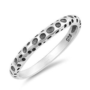 Spotted Bubble Oxidized Stackable Midi Ring .925 Sterling Silver Band Sizes 5-10