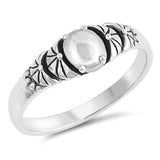 Simple Oxidized Bead Oval Celtic Ring .925 Sterling Silver Boho Band Sizes 5-10