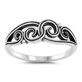 Oxidized Infinity Filigree Spiral Wave Ring .925 Sterling Silver Band Sizes 5-10