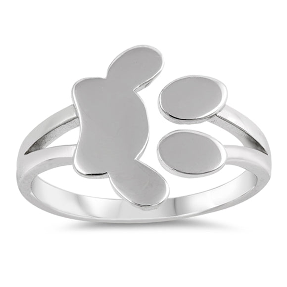 Pet Paw Print Foot Dog Animal Ring .925 Sterling Silver Sizes 4-12