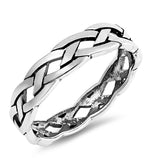 Oxidized Celtic Weave Braid Stackable Ring .925 Sterling Silver Band Sizes 4-10