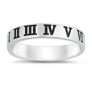 Sterling Silver Roman Numeral Ring