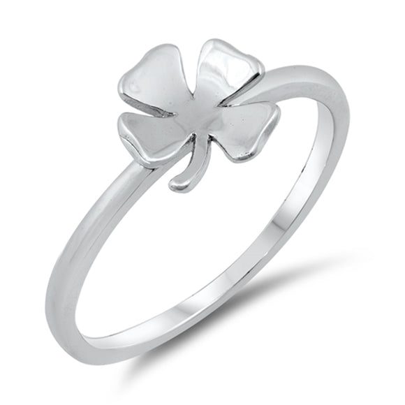 Simple Clover Good Luck Irish Charm Ring New 925 Sterling Silver Band Sizes 4-11