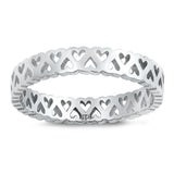 Eternity Heart Purity Promise Stacking Ring .925 Sterling Silver Band Sizes 4-10