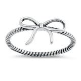 Ribbon Infinity Loop Knot Gift Ring .925 Sterling Silver Rope Band Sizes 4-10