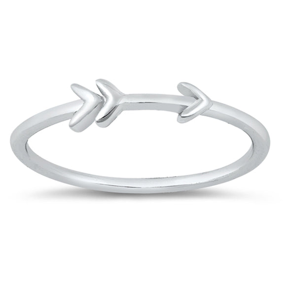 Simple Shooting Arrow Bow Cupid Love Ring .925 Sterling Silver Band Sizes 3-12