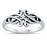 Oxidized Celtic Knot Infinity Eternal Ring .925 Sterling Silver Band Sizes 4-12