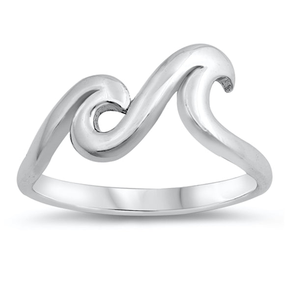 Double Ocean Wave Boho Two Surf Ring New .925 Sterling Silver Band Sizes 4-10