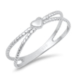 Criss Cross Heart Love Purity Christian Ring 925 Sterling Silver Band Sizes 4-10