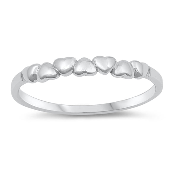 Heart Purity Promise Stackable Ring New .925 Sterling Silver Band Sizes 4-10