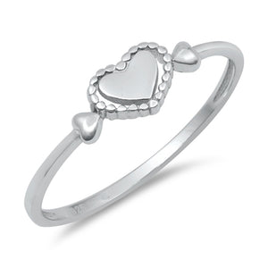 Heart Love Halo Purity Promise Dainty Ring .925 Sterling Silver Band Sizes 4-10