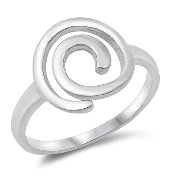 Spiral Wide Large Loop Knot Wave Ring New .925 Sterling Silver Band Sizes 5-10