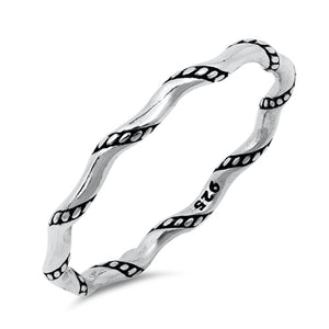 Stackable Bali Rope Knot Thin Accent Ring .925 Sterling Silver Band Sizes 2-10