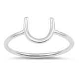 Horseshoe Good Luck Dainty Simple Fun Ring .925 Sterling Silver Band Sizes 2-10