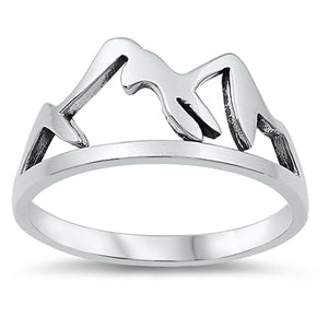 Nature Mountain Range Hiking Winter Ring New 925 Sterling Silver Band Sizes 4-10