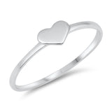 Polished Simple Flat Promise Heart Love Ring New .925 Sterling Silver Band Sizes 4-10