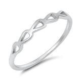 Cute Interlocking Sideways Cutout Teardrop Ring New .925 Sterling Silver Band Sizes 4-10