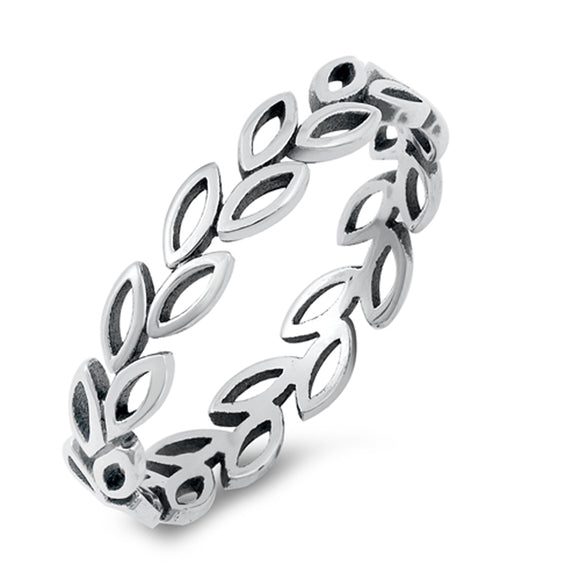 Polished Cutout Leaf Vine Ring New .925 Sterling Silver Band Sizes 4-10