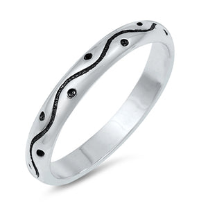 Simple Swirl Dot Ring New .925 Sterling Silver Band Sizes 4-10