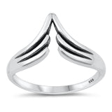 Unique Inverted Wing Chevron Ring New .925 Sterling Silver Band Sizes 4-10