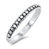 Polished Oxidized Repeating Circle Ring New .925 Sterling Silver Band Sizes 3-10