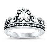 Fashion Filigree Swirl Crown Ring New .925 Sterling Silver Band Sizes 4-10