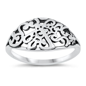 Wholesale Filigree Swirl Open Ring New .925 Sterling Silver Band Sizes 5-10