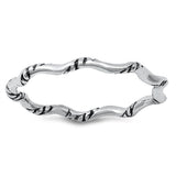 Simple Grooved Wavy Rope Ring New .925 Sterling Silver Band Sizes 3-10