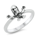 Creepy Big Skull Skeleton Ring New .925 Sterling Silver Band Sizes 5-10