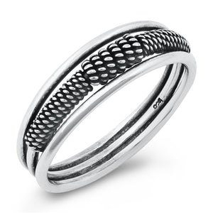 Cute Coiled Chain Knot Ring New .925 Sterling Silver Band Sizes 5-10