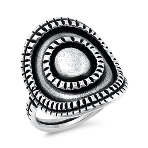 Oxidized Circle Bali Style Polished Ring New .925 Sterling Silver Band Sizes 6-11