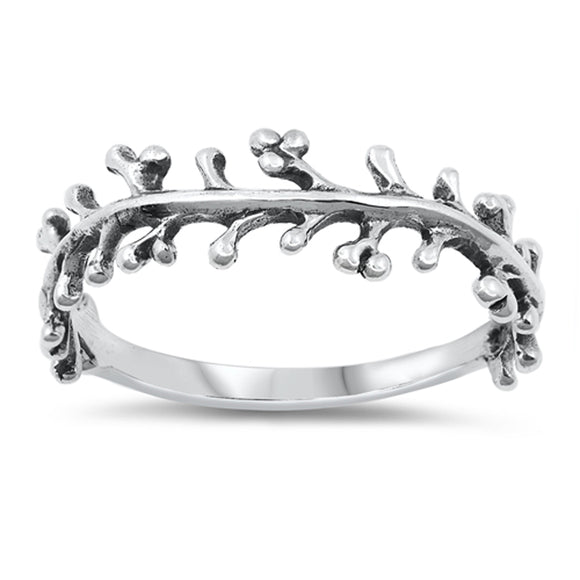 Cute Woodland Twig Branches Berries Nature Ring New .925 Sterling Silver Band Sizes 4-10