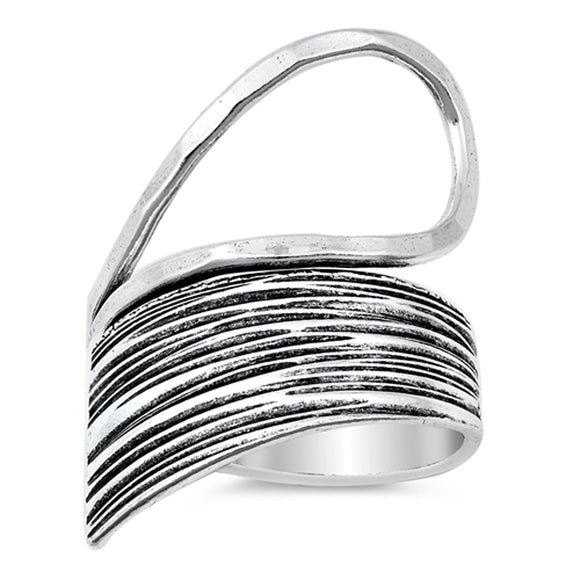 Unique Stacked Teardrop Promise Ring New .925 Sterling Silver Band Sizes 6-12