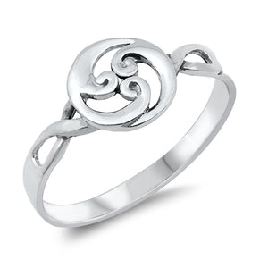 Unique Mystic Celtic Knot Spiral Circle Ring New .925 Sterling Silver Band Sizes 4-10