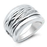 Bohemian Woven Sticks Nature Promise Ring New .925 Sterling Silver Band Sizes 6-12