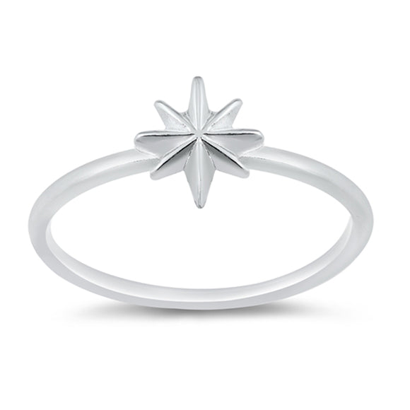 High Polish Northern Star Twinkle Ring New .925 Sterling Silver Band Sizes 4-10