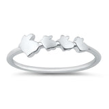 Family of Rabbits Mama and Three Children Animal Ring New .925 Sterling Silver Band Sizes 4-10