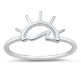 Unique Ocean Sunrise Sunset Beach Ring New .925 Sterling Silver Band Sizes 4-10