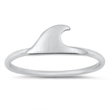 High Polish Wave Ocean Shark Ring New .925 Sterling Silver Band Sizes 4-12