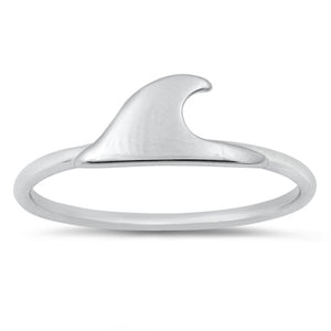 High Polish Wave Ocean Shark Ring New .925 Sterling Silver Band Sizes 4-12