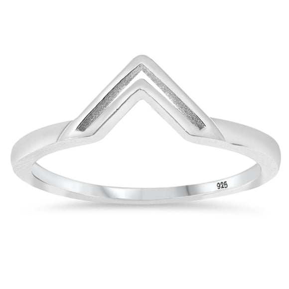 Minimalist Cutout Triangle Chevron V Boho Sterling Silver Ring Sizes 4-10