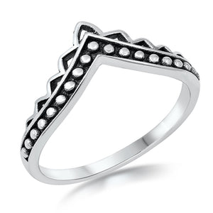 Geometric Cutout Chevron Dot Ring New .925 Sterling Silver Band Sizes 4-10