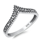 Filigree Swirl Leaf Chevron Ring New .925 Sterling Silver Band Sizes 4-10