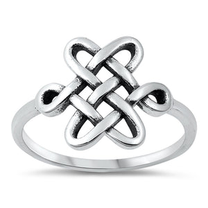 Unique Interlocking Celtic Cross Ring New .925 Sterling Silver Band Sizes 4-10