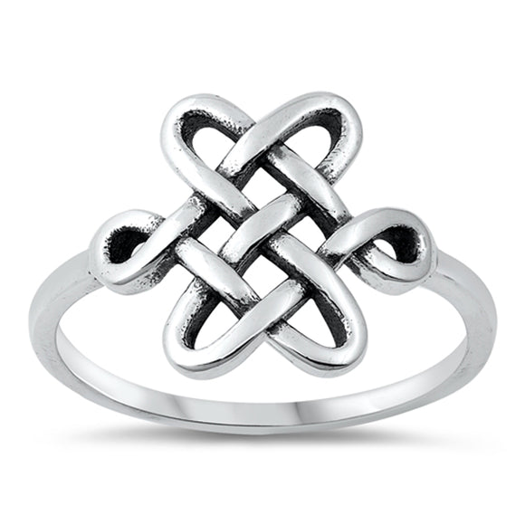 Unique Interlocking Celtic Cross Ring New .925 Sterling Silver Band Sizes 4-10